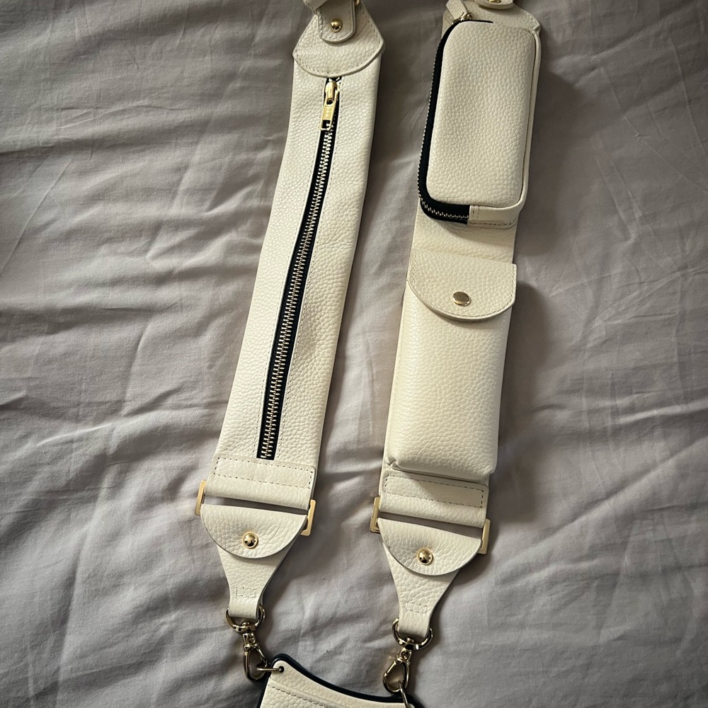 Bandolier cream phone case and bag